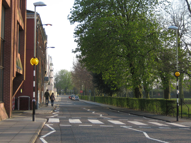 Zebrite beacons at a pedestrian crossing
