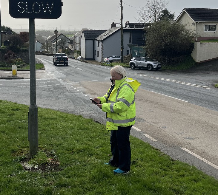 Westcotec speed sign installed in Pembrokeshire